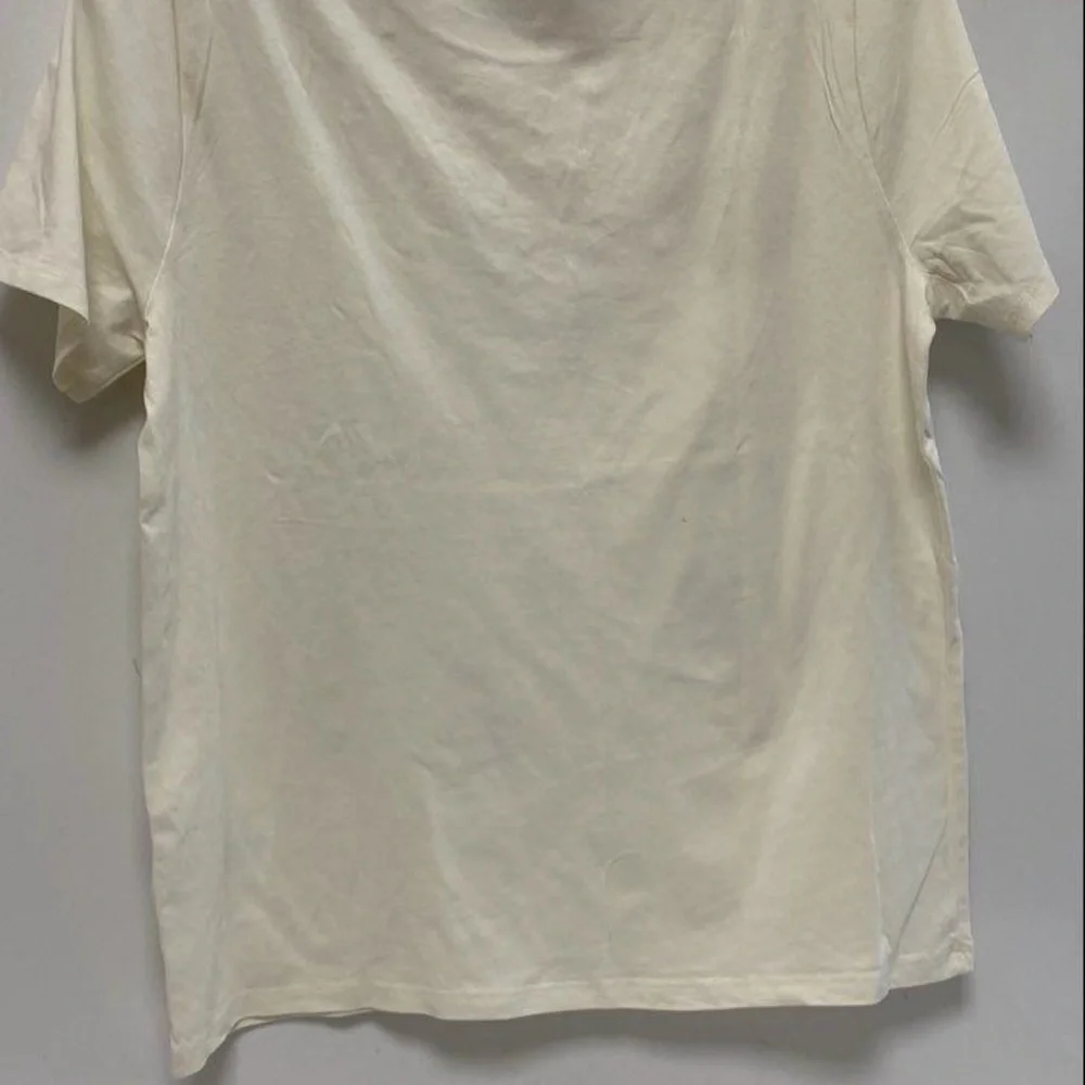 J. Crew White Embellished Short Sleeve Tee